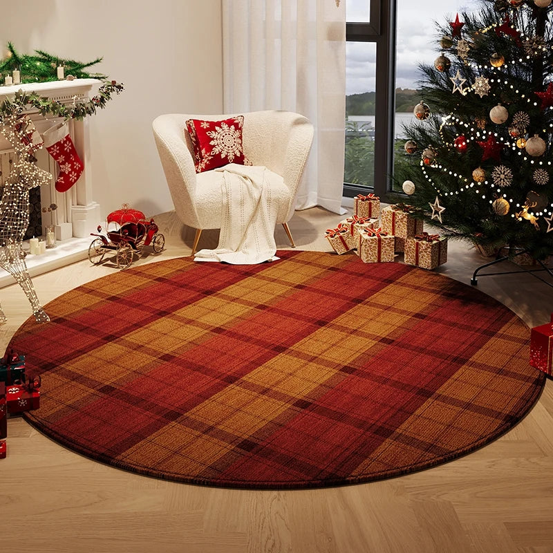 Plush Christmas Circle Rug