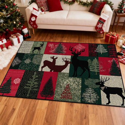 Red Plaid Christmas Rug