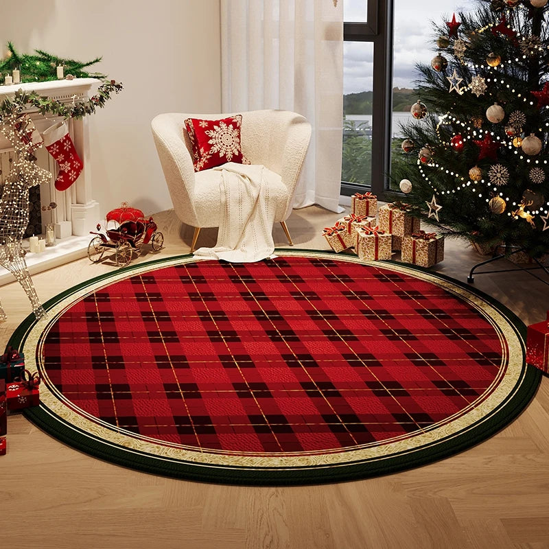 Plush Christmas Circle Rug