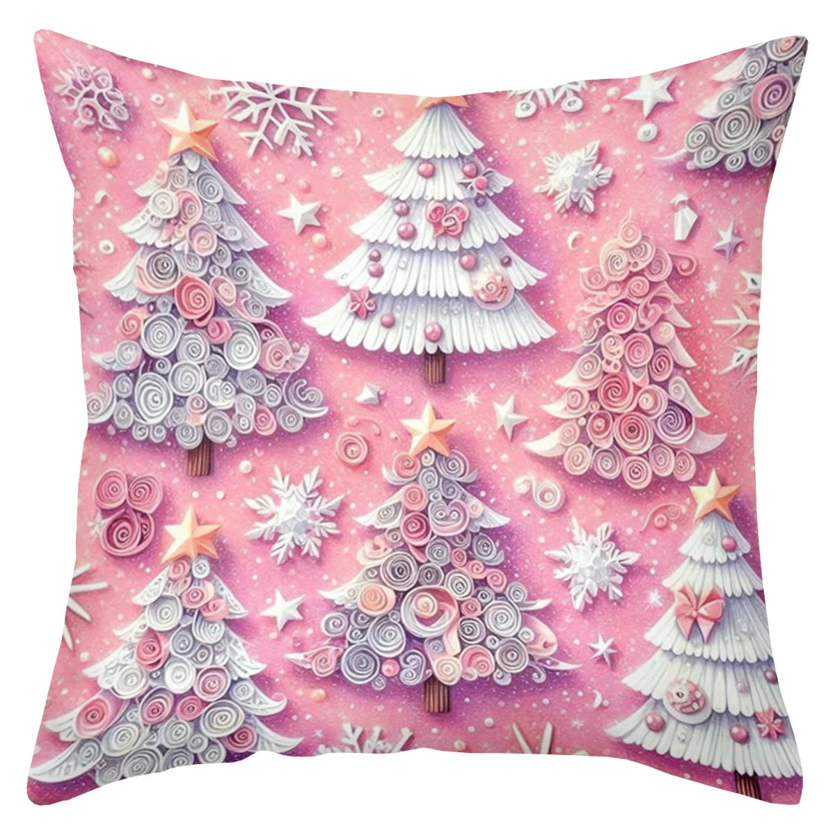 Pink Christmas Tree Pillow