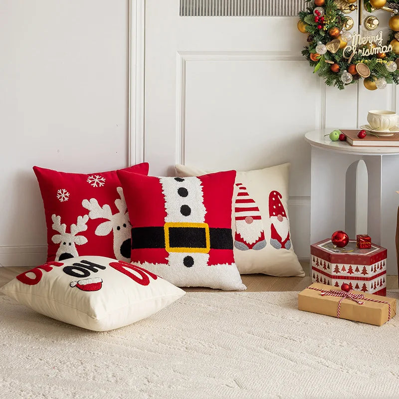 Embroidered Christmas Sofa Pillow