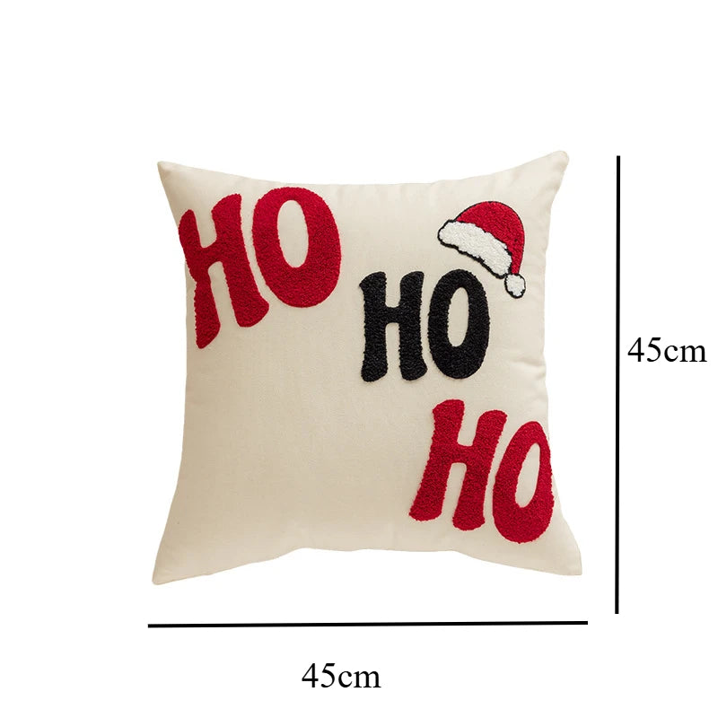 Embroidered Christmas Sofa Pillow