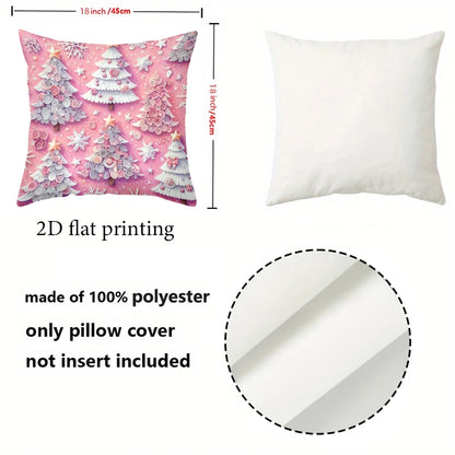 Pink Christmas Tree Pillow