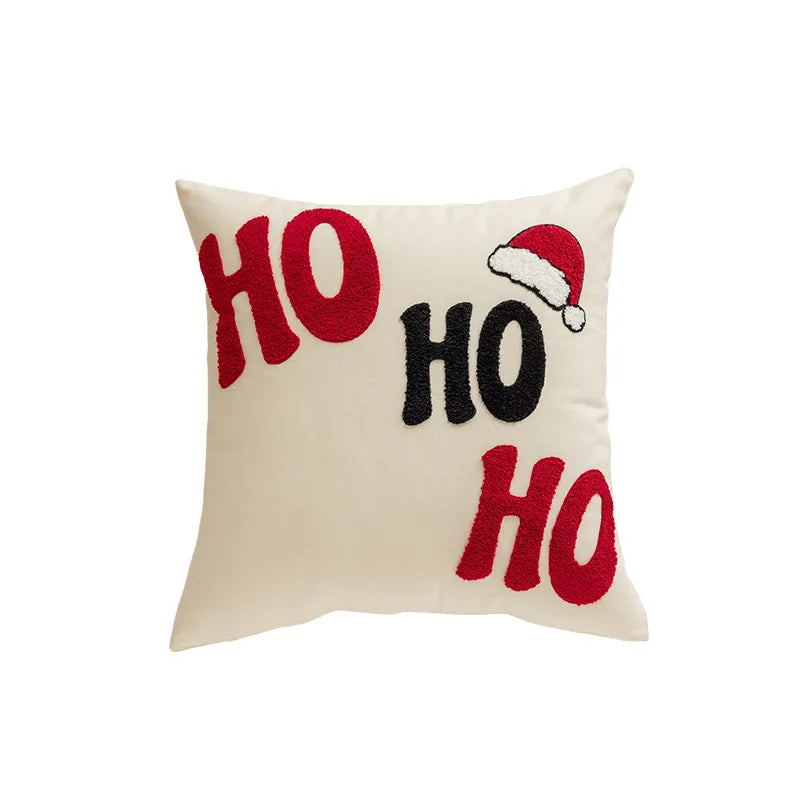 Embroidered Christmas Sofa Pillow