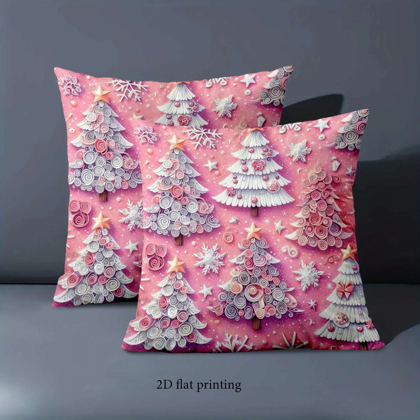 Pink Christmas Tree Pillow