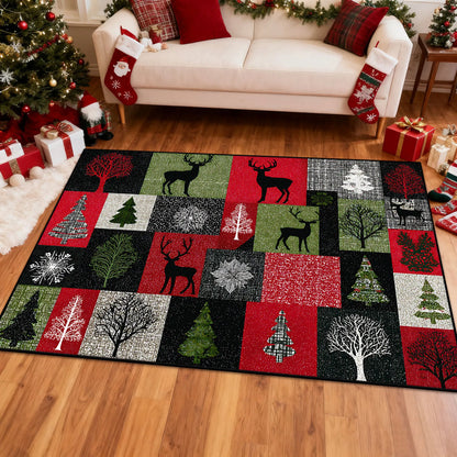 Red Plaid Christmas Rug