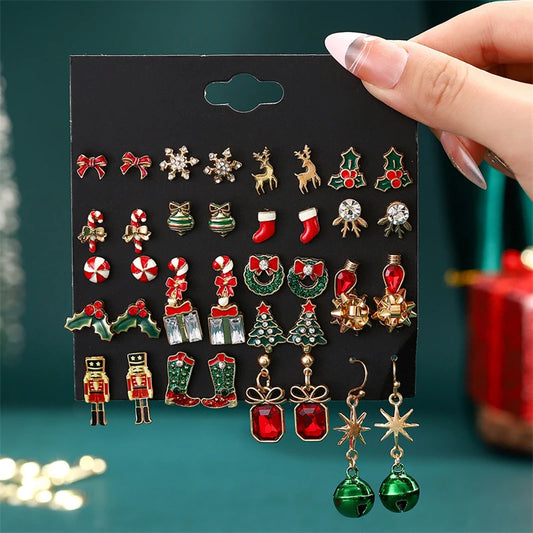 Christmas Crystal Earring Set