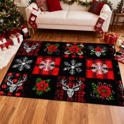 Red Plaid Christmas Rug
